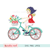 Bicycle Girl SVG Print and Cut